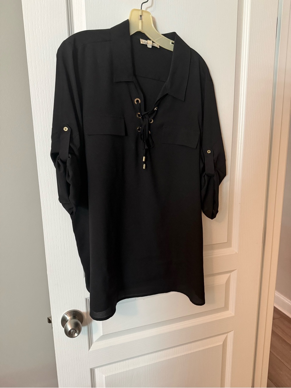 Ralph Lauren Black Lace-Up Utility Tunic